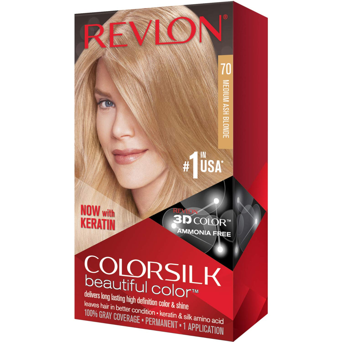 REVLON ColorSilk 70 Blond Cendré Moyen avant application