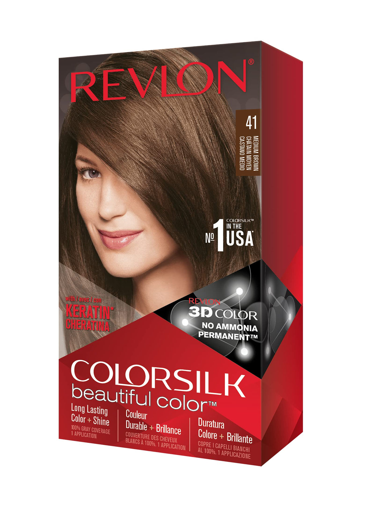 REVLON ColorSilk Châtain Moyen avant application
