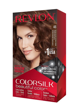 REVLON ColorSilk teinture cheveux Medium Golden Chestnut Brown 46 avant application