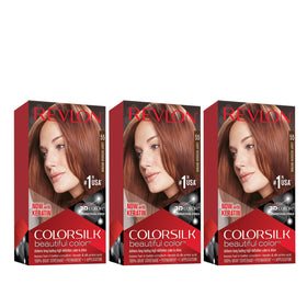 REVLON ColorSilk Teinture Cheveux Permanente 55 Châtain Clair Rougeâtre avant application