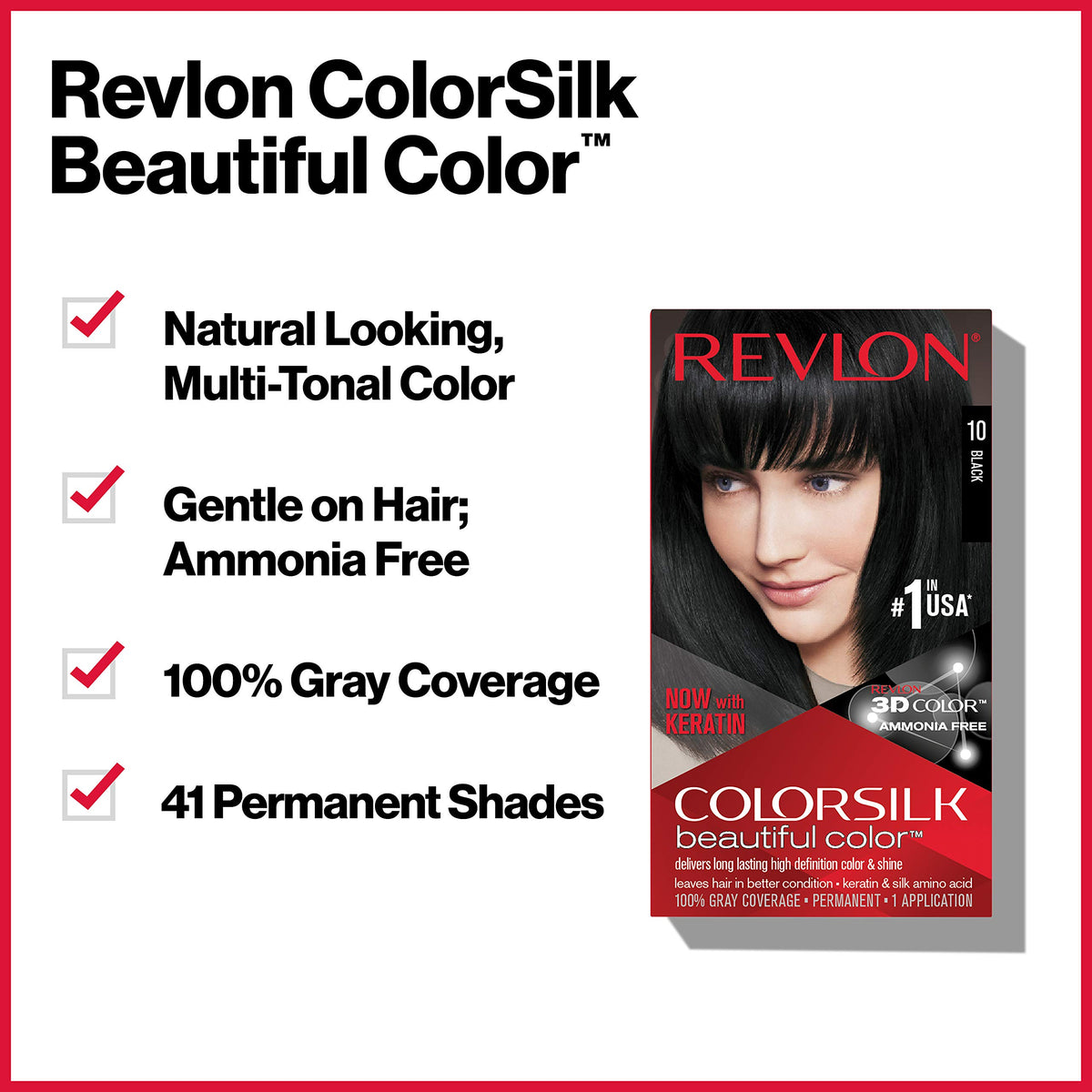 REVLON ColorSilk Teinture Cheveux Permanente 55 Châtain Clair Rougeâtre application sur cheveux