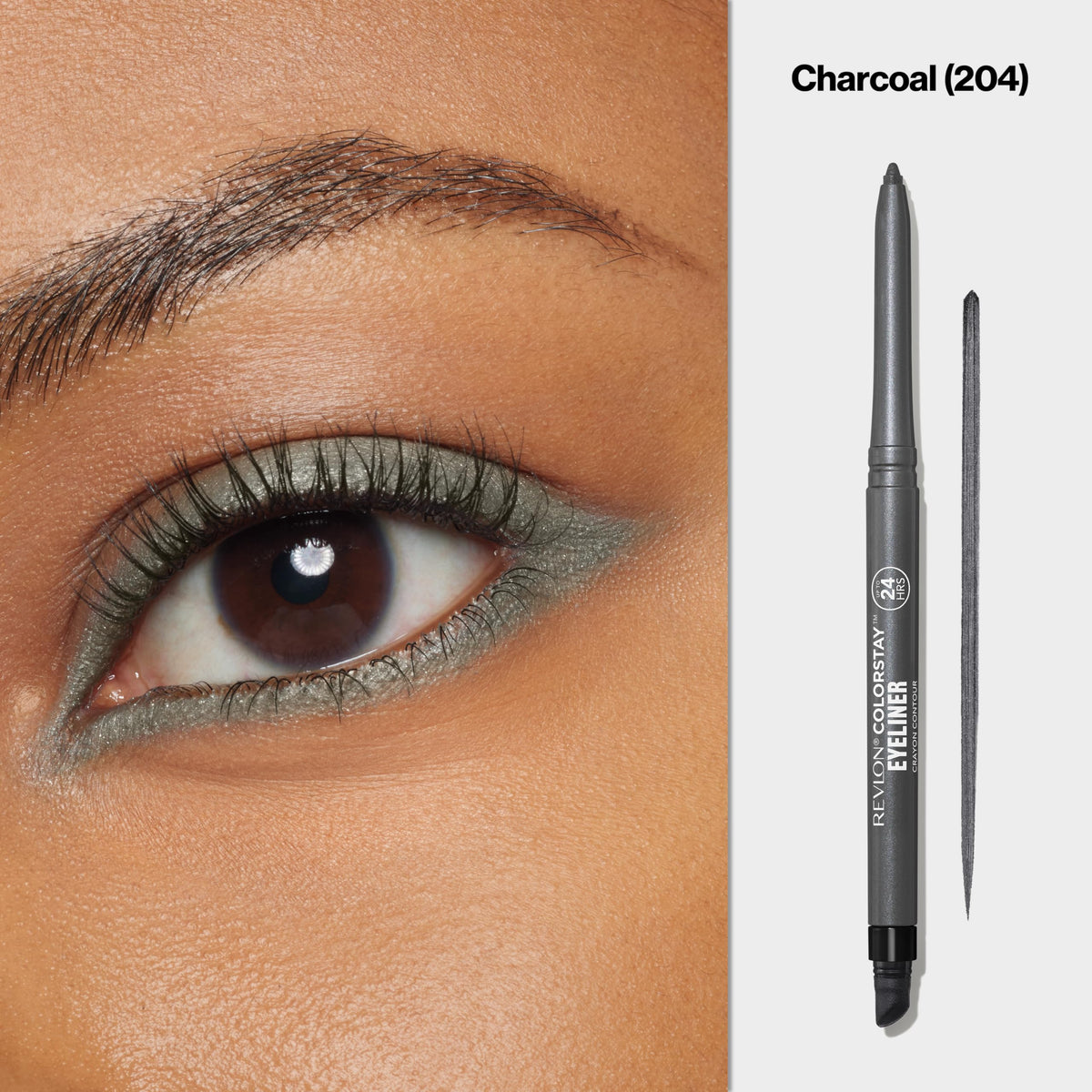 REVLON Crayon Eyeliner Waterproof 204 Charcoal avec taille-crayon intégré