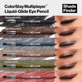 REVLON Crayon Yeux 401 Checkmate sur une table de maquillage