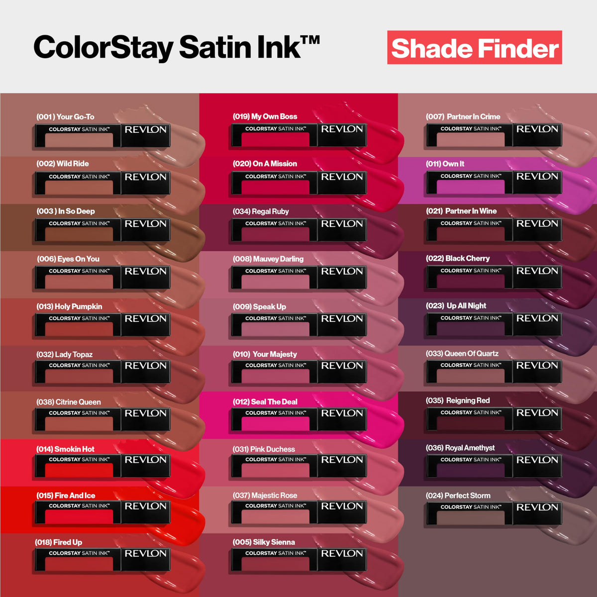 REVLON Rouge à Lèvres ColorStay Satin Ink 037 Majestic Rose texture