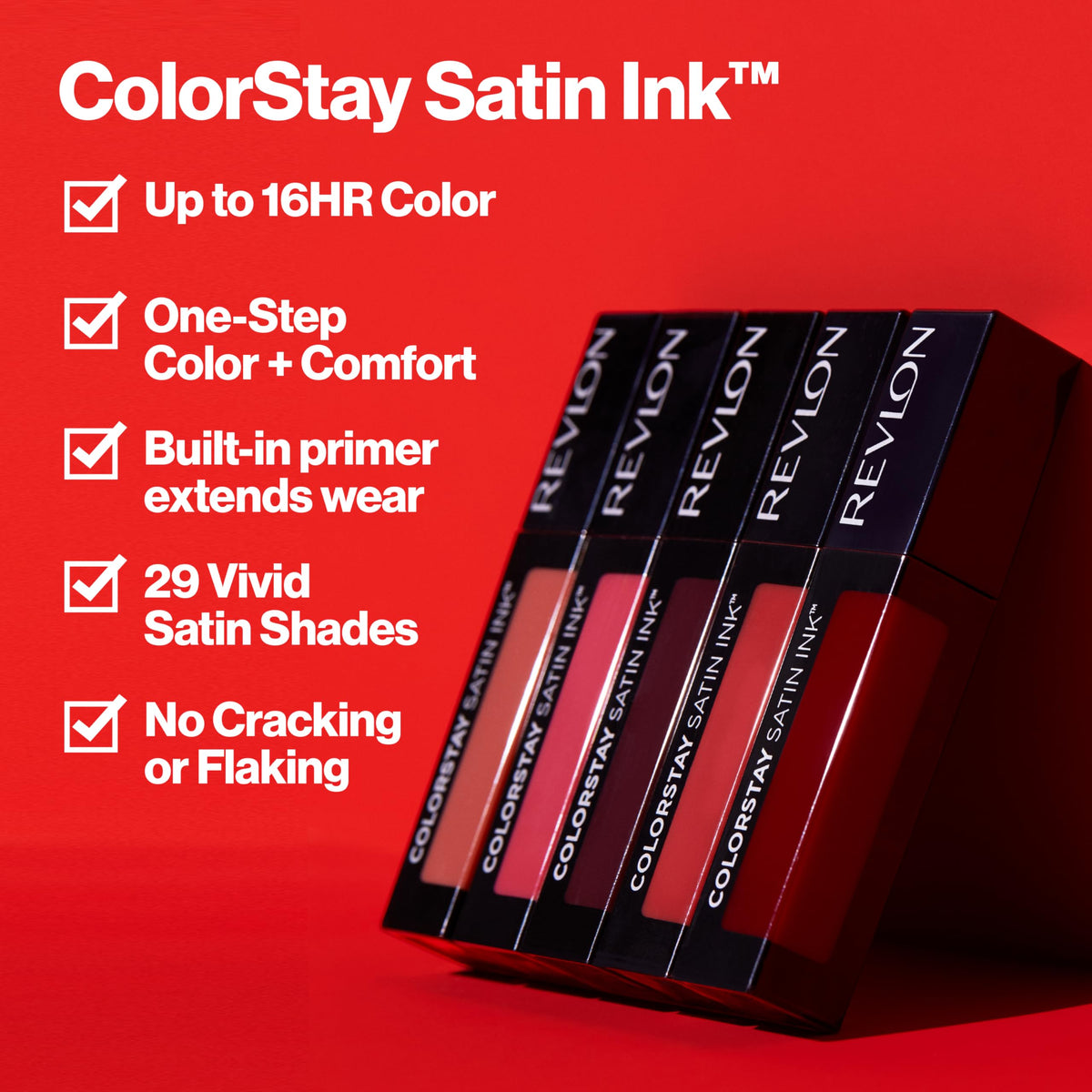REVLON Rouge à Lèvres ColorStay Satin Ink 037 Majestic Rose tube ouvert