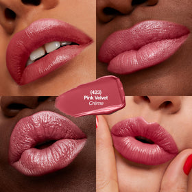 REVLON Rouge à lèvres Super Lustrous 423 Pink Velvet, application sur les lèvres
