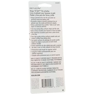 Revlon Shape 'N Buff Lime à Ongles sur une table de manucure