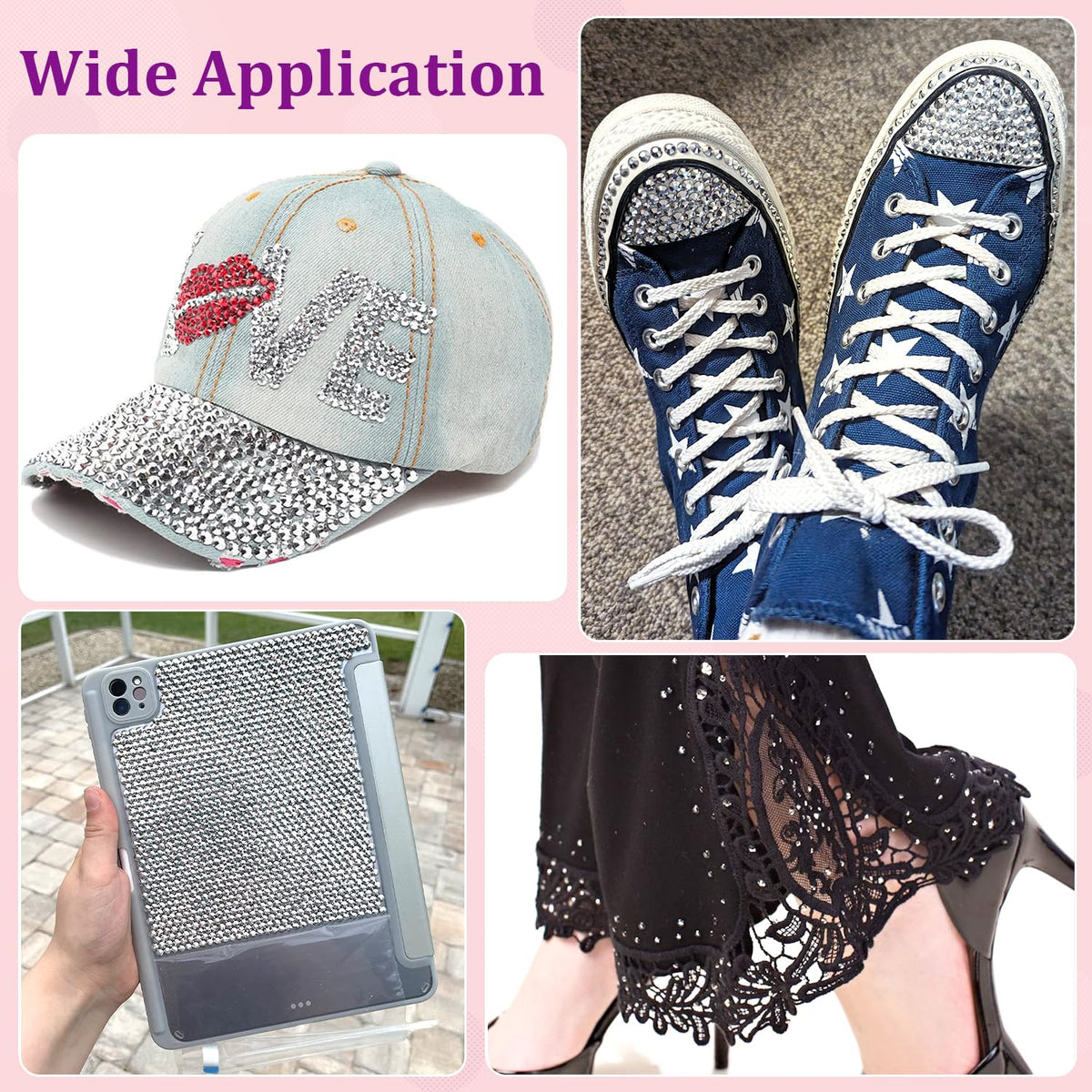 Rhinestones en résine argent utilisé pour la décoration de chaussures