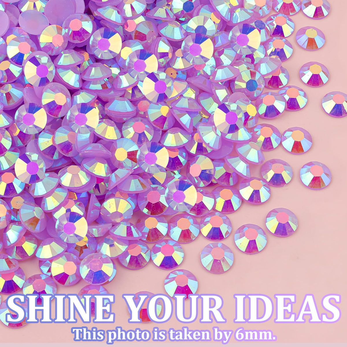 Rhinestones en résine lavande sur des accessoires de mode