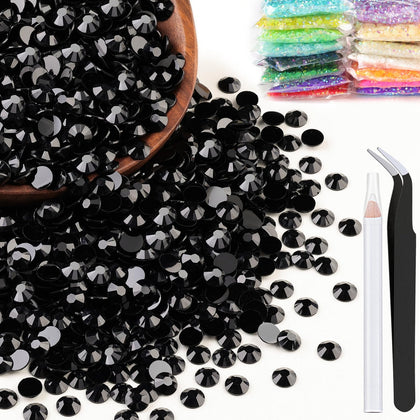 Rhinestones résine noires 5mm BELLEBOOST avec pince et crayon de prise