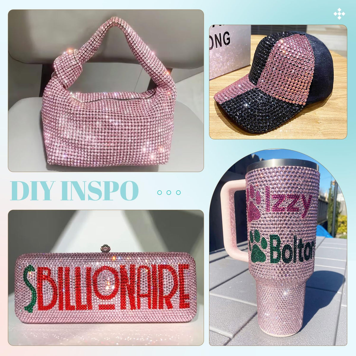 Rhinestones TINKRSTUFF appliqués sur un projet de bricolage