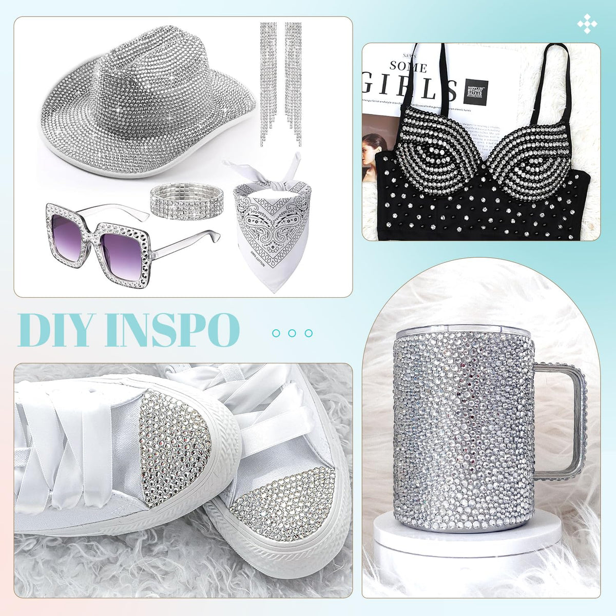 Rhinestones TINKRSTUFF dans un projet de bricolage sur une chaussure