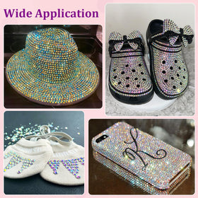 Rhinestones utilisés pour le nail art sur des ongles
