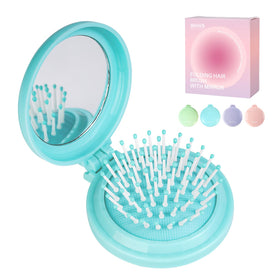 RHOS Brosse Pliable bleue avec miroir, vue de face
