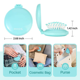 RHOS Brosse Pliable bleue ouverte, présentant les poils en nylon