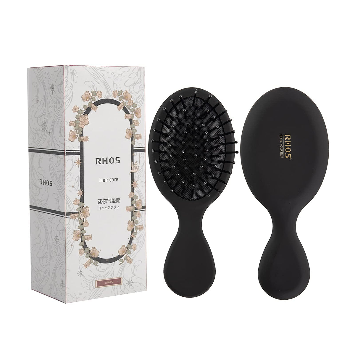 RHOS Mini Brosse à Cheveux noire vue de face
