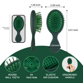 RHOS Mini Brosse à Cheveux Verte vue de côté