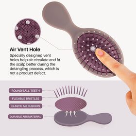 RHOS Mini Brosse à Cheveux Violet côté