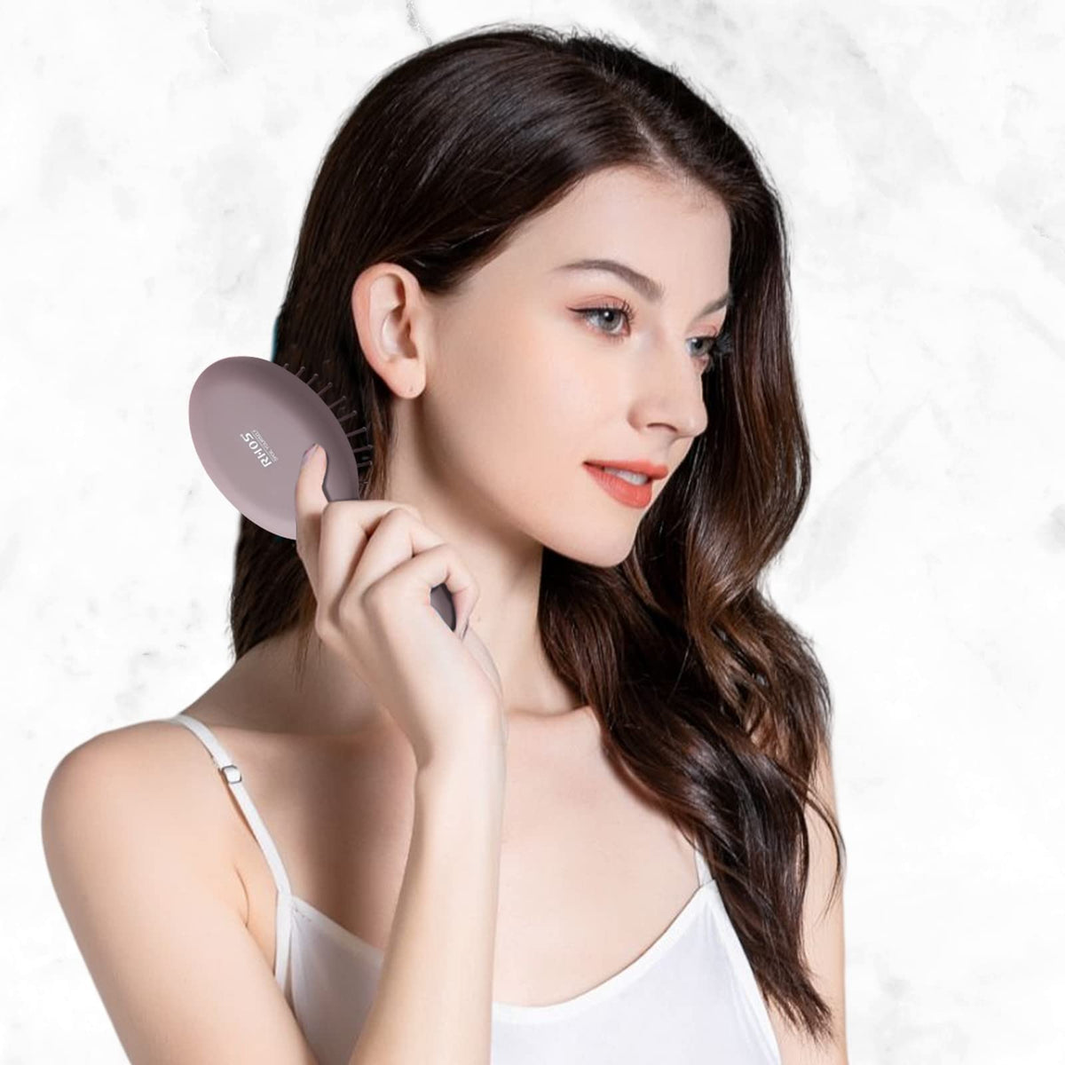 RHOS Mini Brosse à Cheveux Violet vue de dos