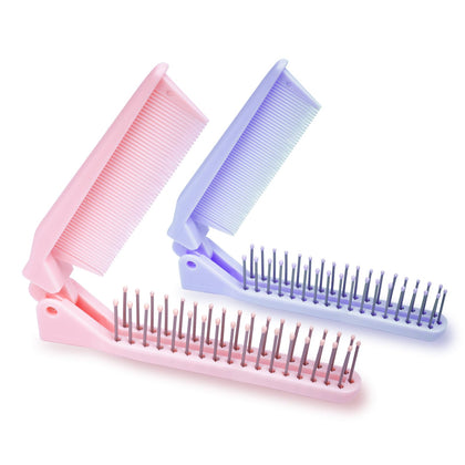 RHOS Mini peigne pliant rose vu de face