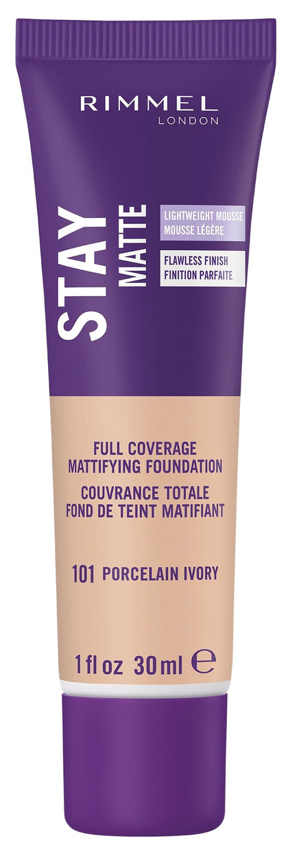 Rimmel Fond de Teint Mousse Liquide 101 Porcelain Ivory vue de face