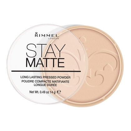 Rimmel Poudre Pressée Stay Matte 40g couleur Pêche vue de face