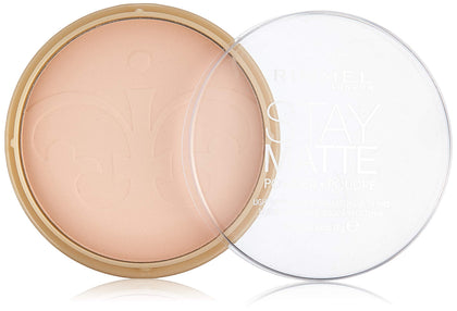 Rimmel Poudre Pressée Stay Matte 40g vue de face avec emballage