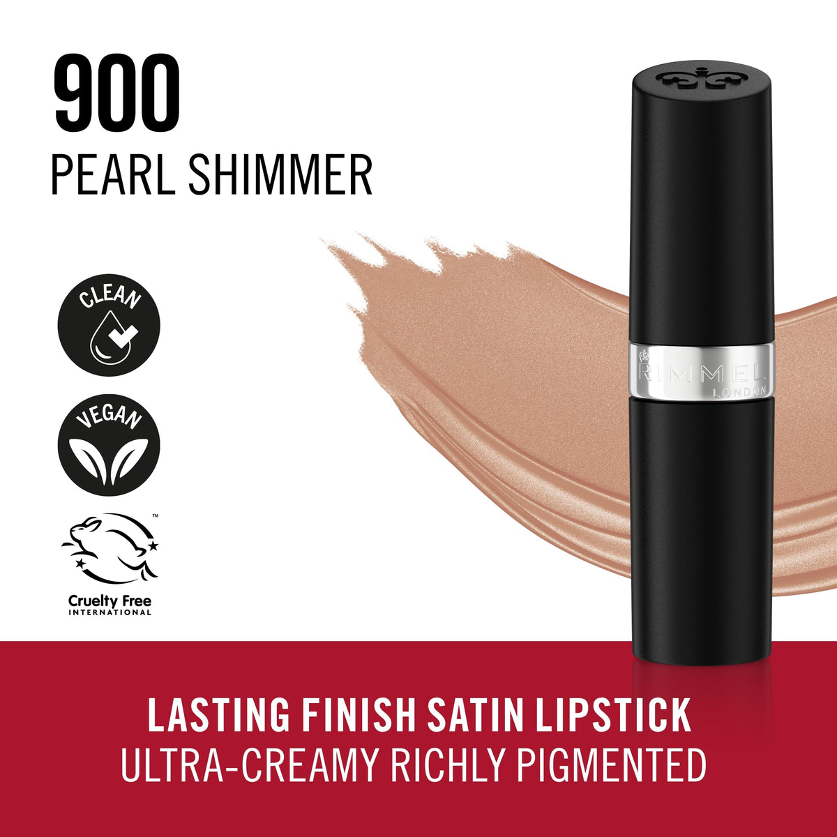 Rimmel Rouge à Lèvres Lasting Finish Pearl Shimmer 18g en ambiance naturelle
