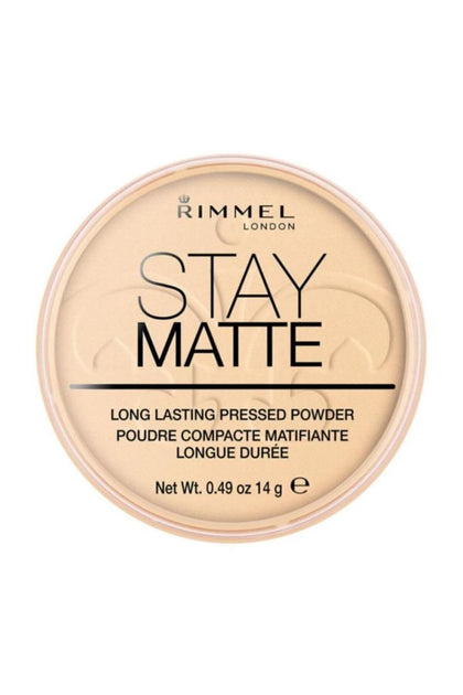 Rimmel Stay Matte Poudre Pressée 001 Transparent vue de face