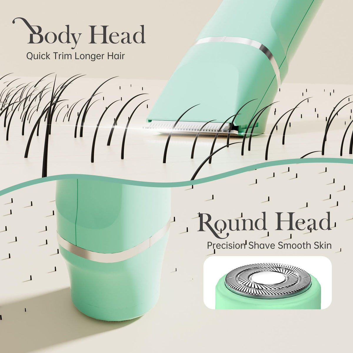Risina tondeuse à bikini 2-en-1 dans un sac de voyage