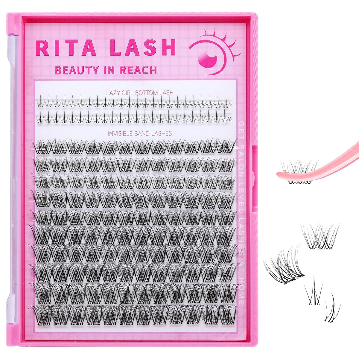 RITALASH clusters de cils naturels 5-6mm vue de face