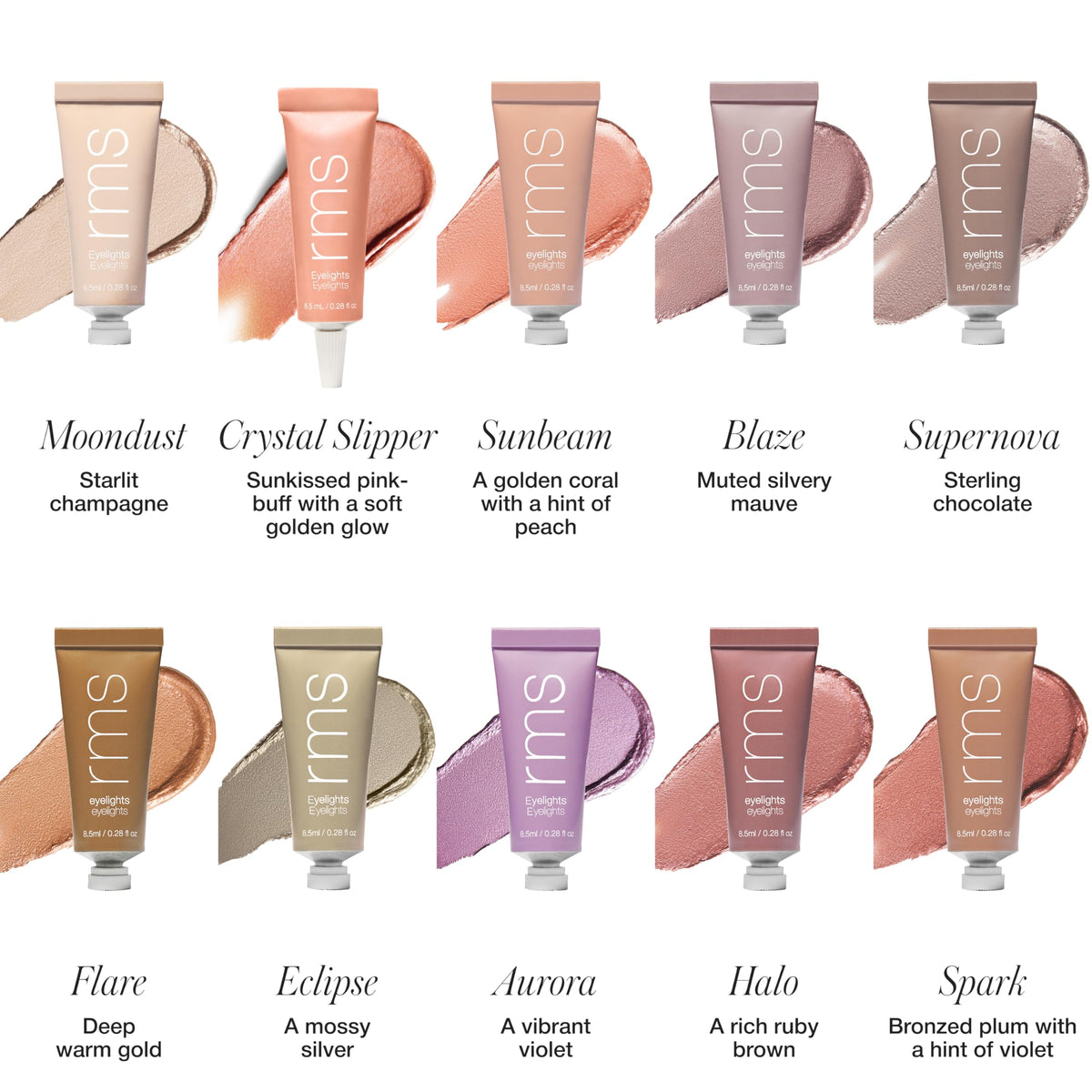 RMS Beauty Eyelights Crème Eyeshadow 30g application sur paupière