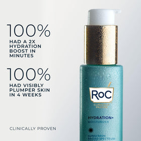 RoC Crème hydratante hyaluronique SPF 30 avec sa boîte