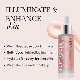 Rodial Soft Focus Glow Drops gouttes sur une main