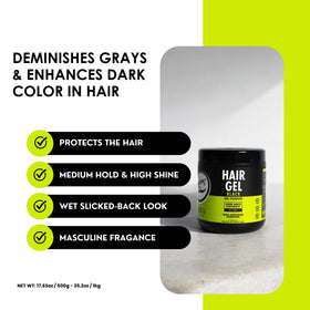 Rolda Gel Coiffant Noir 540g application sur cheveux
