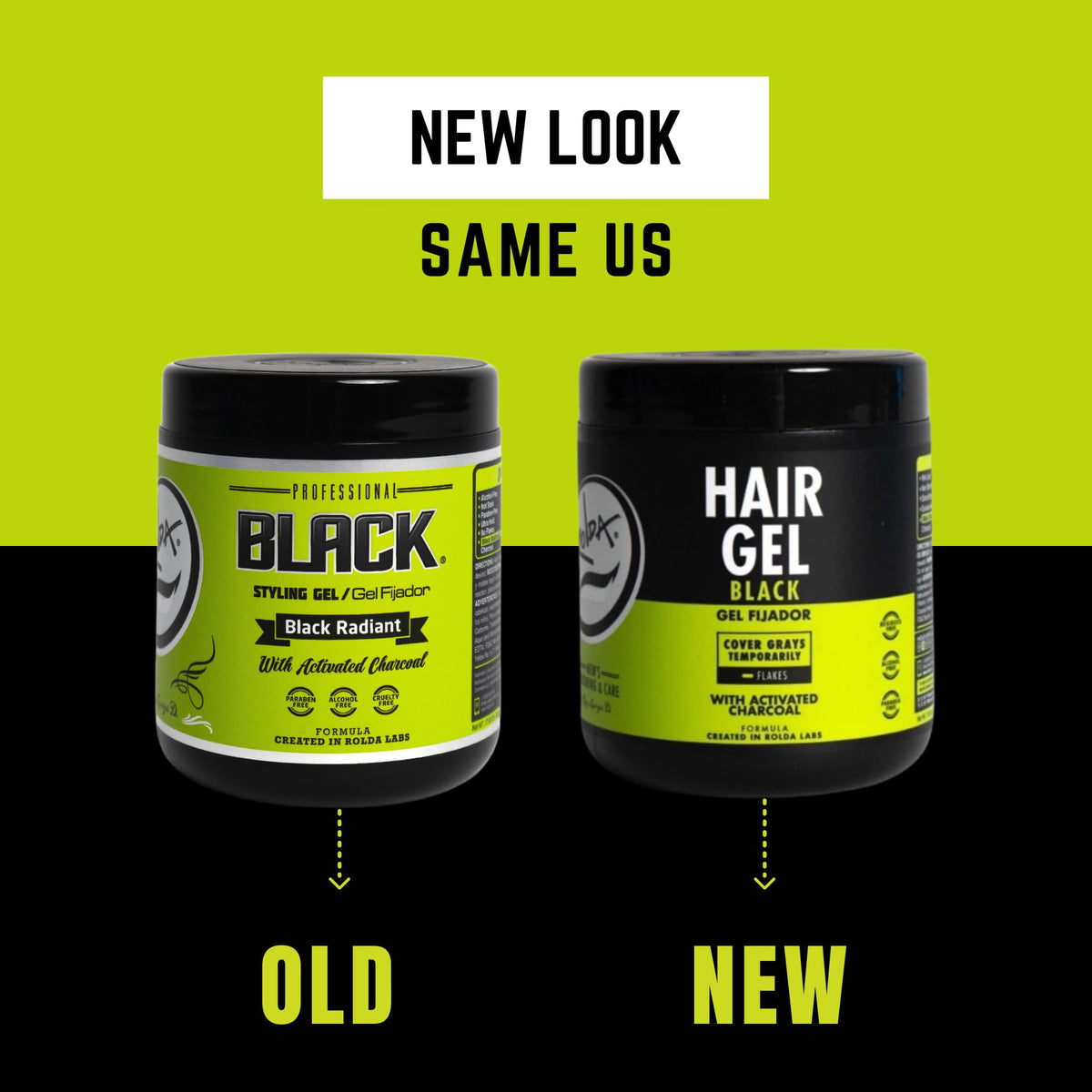 Rolda Gel Coiffant Noir 540g détail de la formule