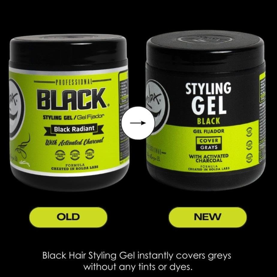 Rolda gel coiffant noir application sur cheveux