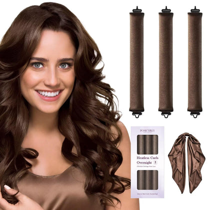Rollers à cheveux posicurly avec écharpe satinée vue de face