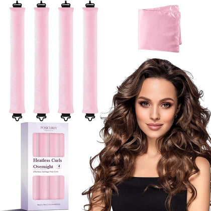 Rollers à cheveux sans chaleur Posicurly en velours, vue de face