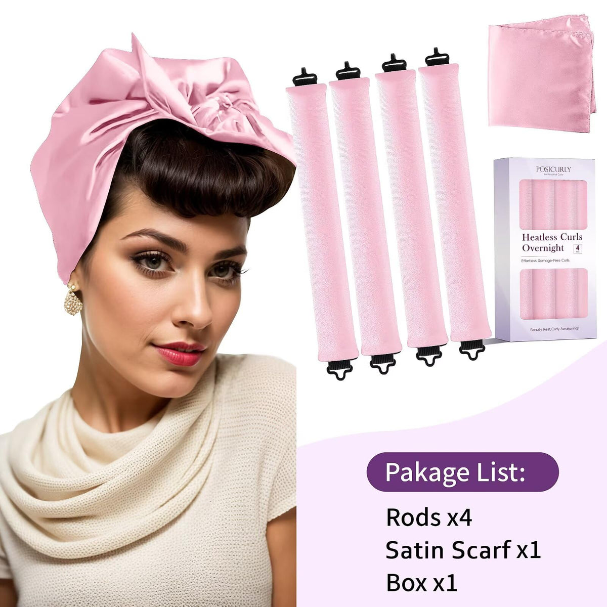 Rollers Posicurly en velours, mise en place sur des cheveux bouclés