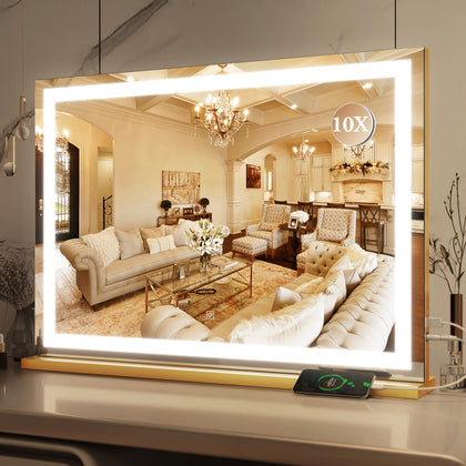 ROLOVE miroir de maquillage 32" x 22" vue avant avec lumières LED
