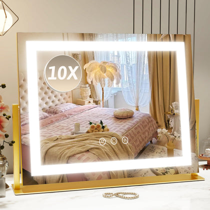 ROLOVE miroir de maquillage éclairé 22" x 18" vue avant