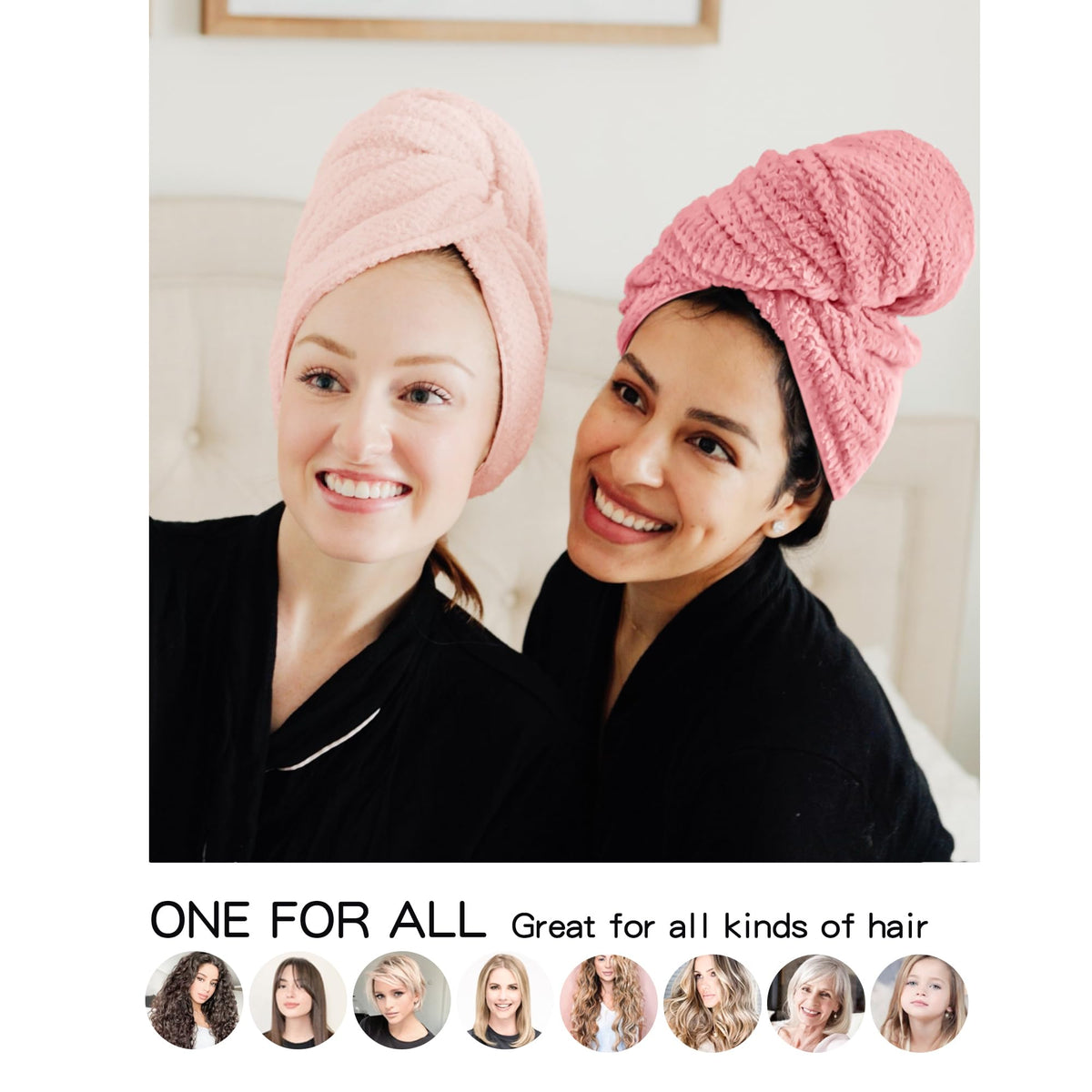 ROLSHOL Serviette en microfibre pour cheveux en utilisation