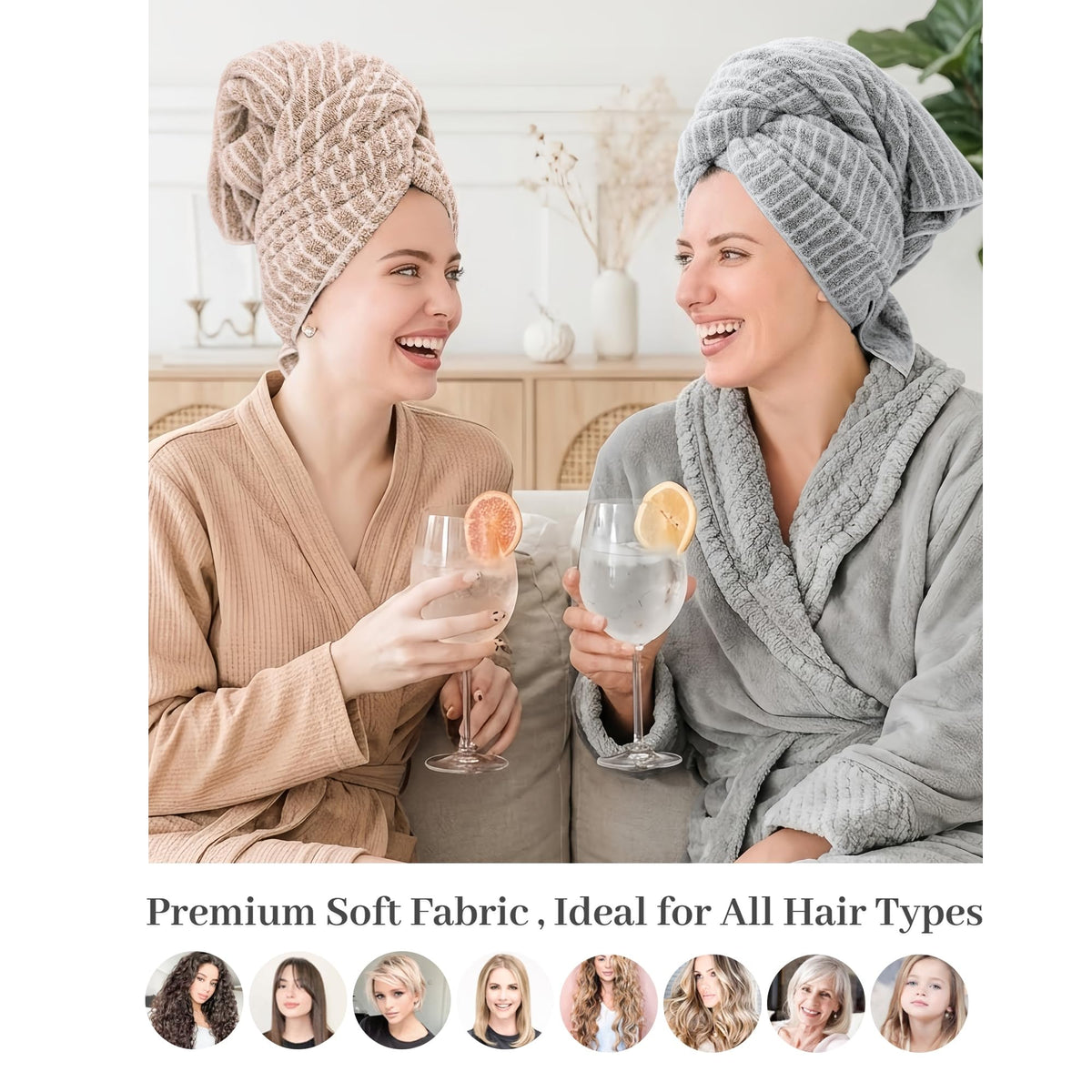 ROLSHOL serviette en microfibre pour cheveux, séchage rapide