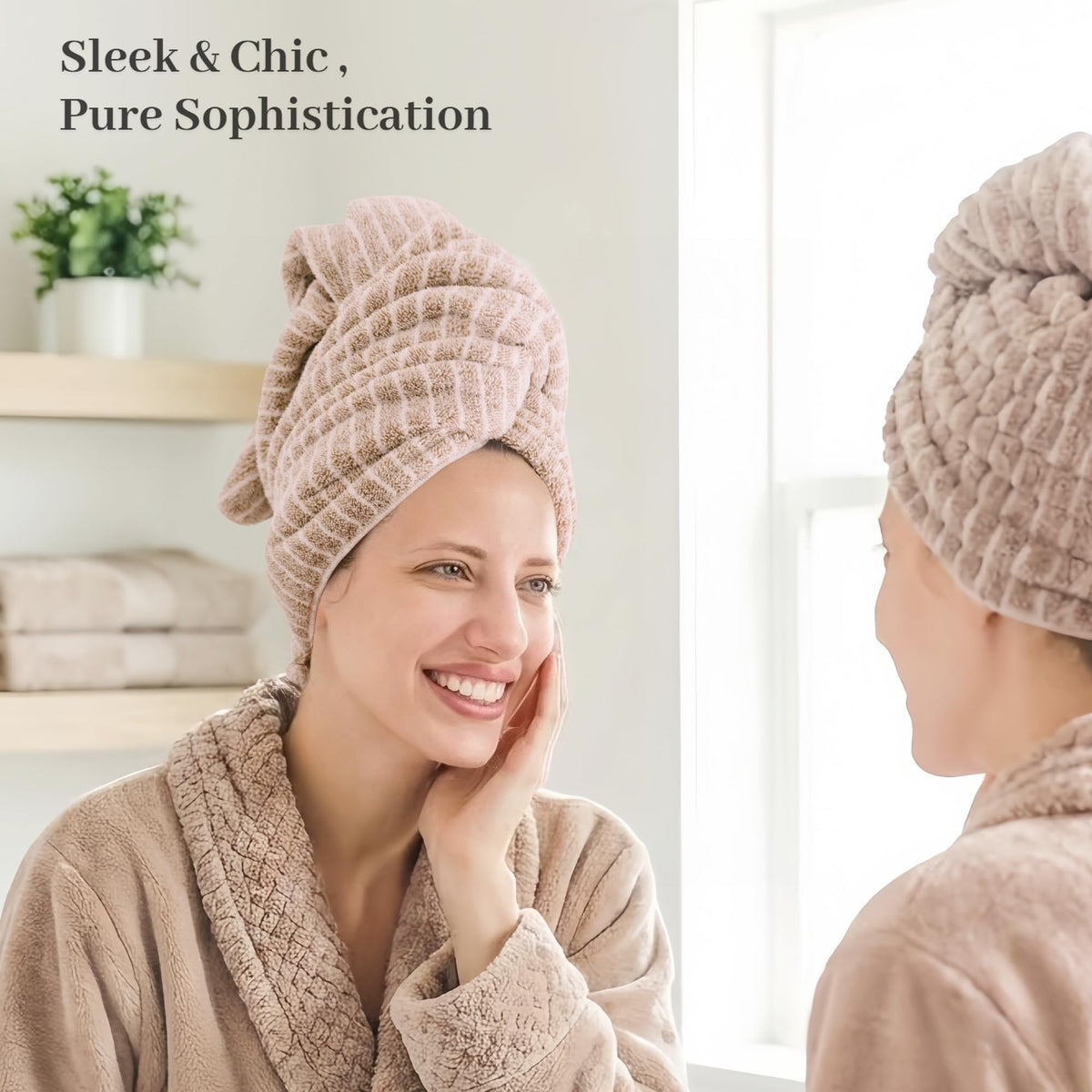 ROLSHOL serviette en microfibre pour cheveux, utilisation à la maison