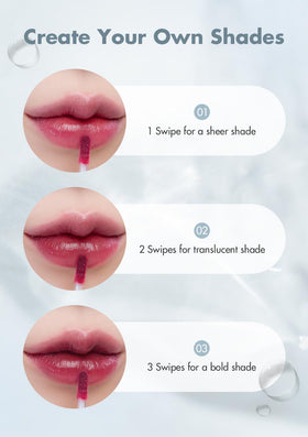 rom&nd Dewyful Water Tint 07 Cherry Way avec d'autres produits de maquillage