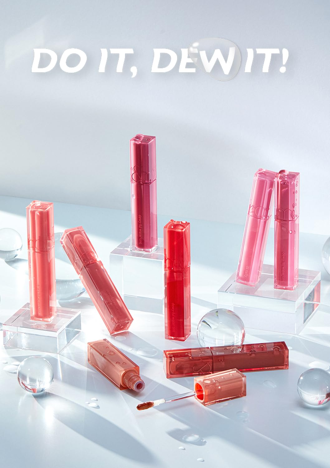 rom&nd Dewyful Water Tint 07 Cherry Way tube ouvert avec applicateur
