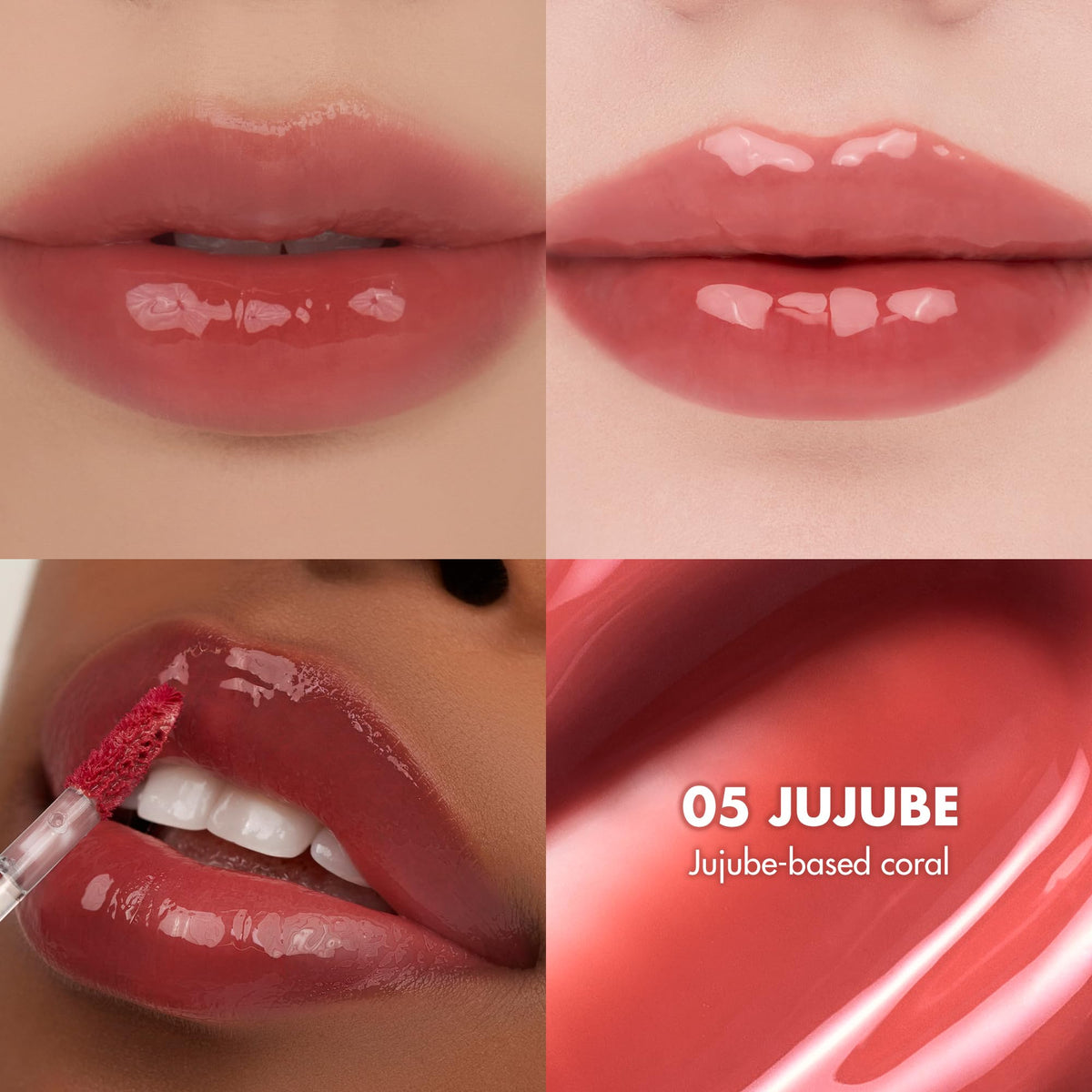rom&nd Juicy Lasting Tint 05 Jujube swatch on lips