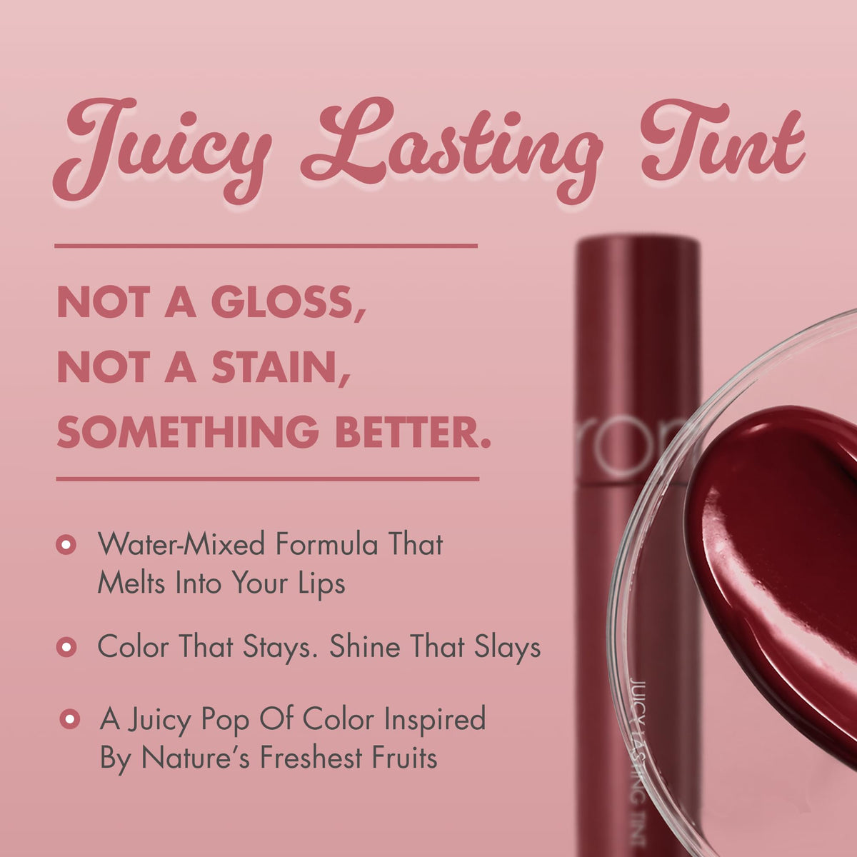 rom&nd Juicy Lasting Tint 21 Deep Sangria applicator detail