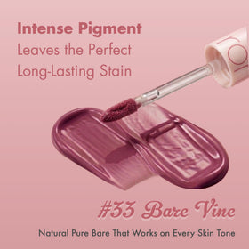 rom&nd Juicy Lasting Tint #33 Bare Vine packaging, vue de dessus